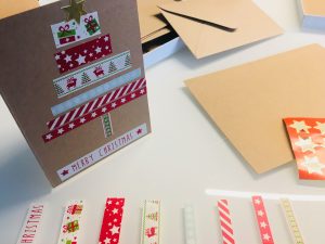 Weihnachtsbaum Weihnachtskarten mit Masking Tape