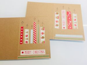 Kerzen Weihnachtskarten mit Masking Tape